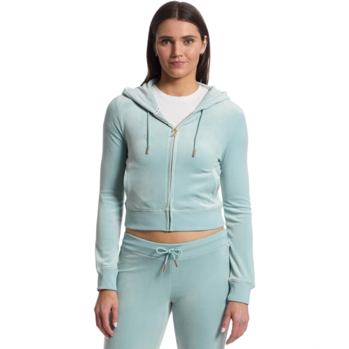 Juicy Couture Solid Classic Juicy Hoodie With Back Bling