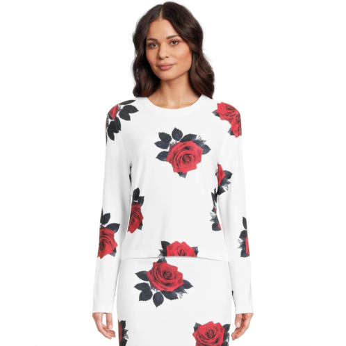 Womens Norma Kamali Long Sleeve Crew Top Shorts