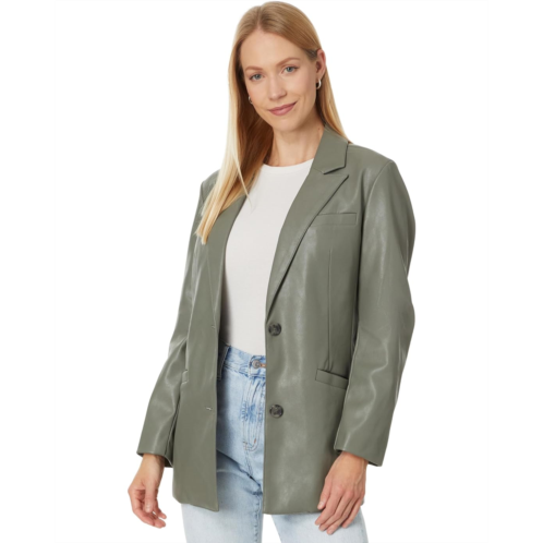 Levi s Faux Leather Single Breasted Blazer