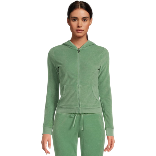 Juicy Couture Washed Towel Terry Heritage Jacket With Graphic