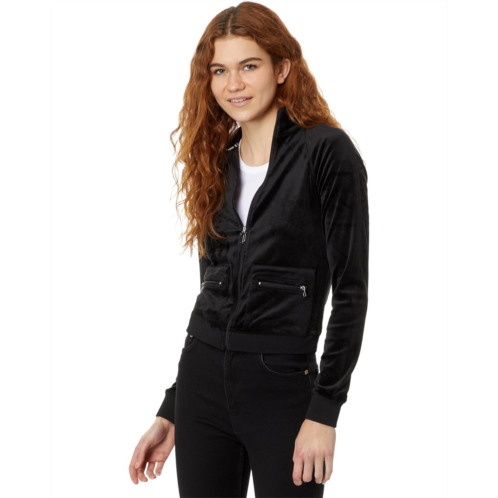 Juicy Couture Heritage Mock Neck Track Jacket with Back Graphic