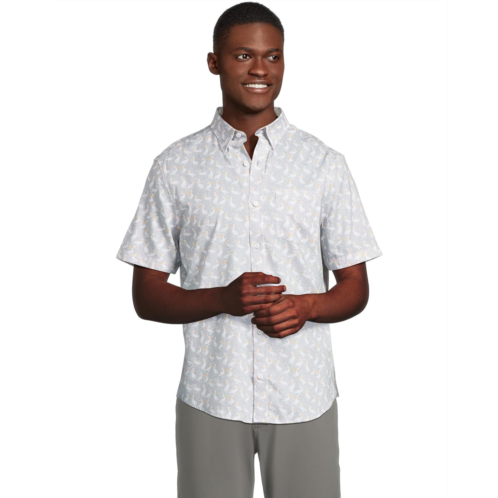 Mens Johnston & Murphy Short Sleeve Pelican Print Shirt