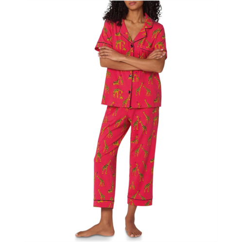 Womens Bedhead PJs Short Sleeve Cotton Knit Cropped Pajama Set