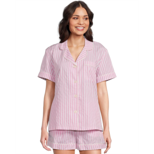 Womens Bedhead PJs Organic Cotton Woven Short Sleeve Shorty Set