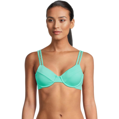 BECCA Modern Edge Rib Sandy Underwire Bra Top
