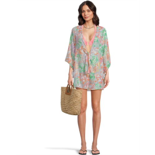Womens BECCA Coral Reef Sheer Chiffon Tunic