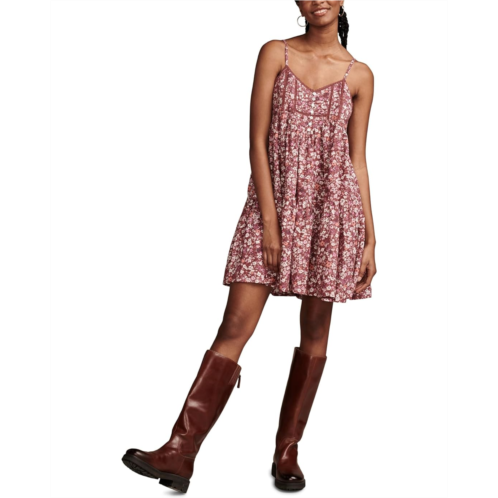 Womens Lucky Brand Printed Pintuck Bodice Mini