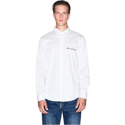 Mens Armani Exchange Script Logo Button Down