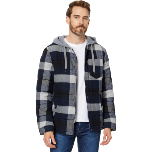 Levi s Cotton Plaid Quilted Puffer