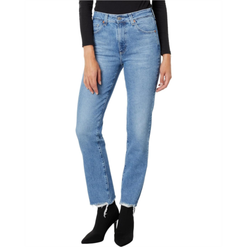 AG Jeans Saige High-Waist Straight Leg Jeans in Upper West Destructed
