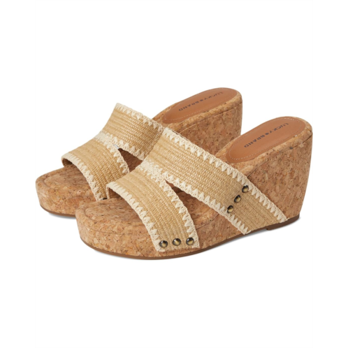 Womens Lucky Brand Vickta Woven Band Cork Wedge Sandals