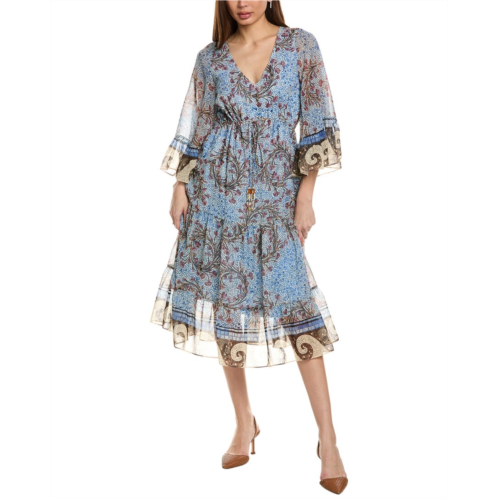Kobi Halperin logan print v-neck ruffle sleeve dress