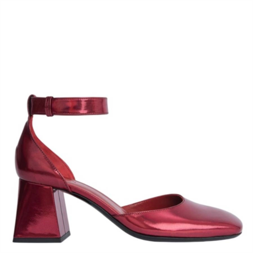 By Far judy red iridescent square-toe pumps