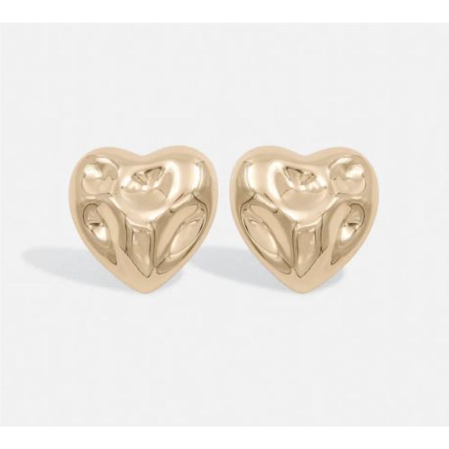 ESSENTIEL ANTWERP womens horace textured heart studs in gold