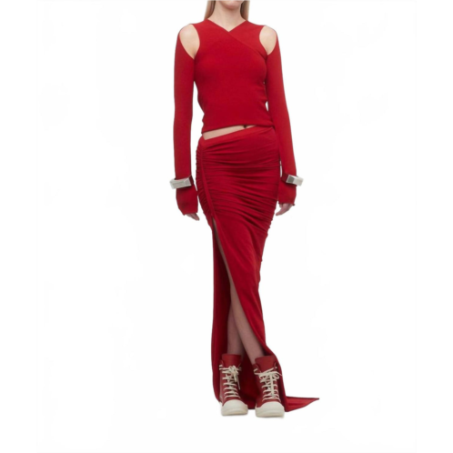 Rick Owens edfu skirt in cardinal red