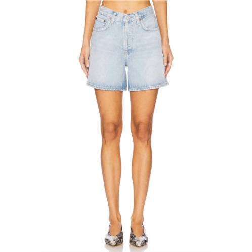 AGOLDE v waist denim short in backbeat