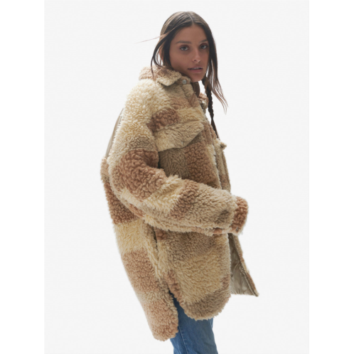 Holden w lined wool sherpa shirt jacket- natural mix