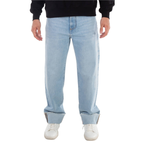 GCDS relaxed laser cotton denim logo trousers