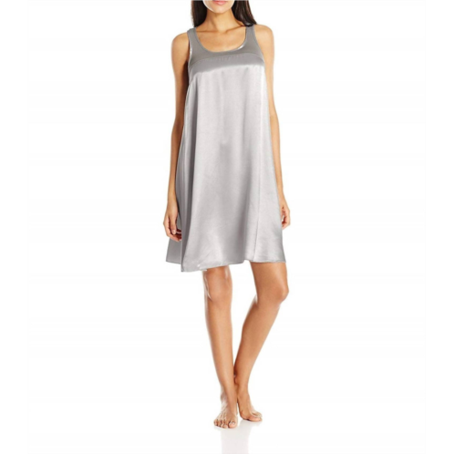 PJ Harlow lindsay satin and rib nightgown in dark silver