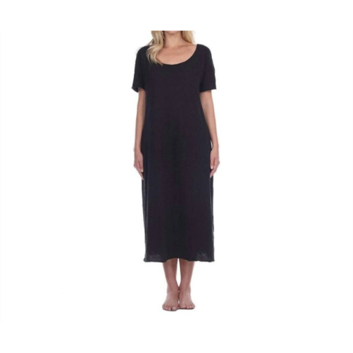 PJ Harlow ashley cotton short sleeve dress with poetic quotes and sayings in black