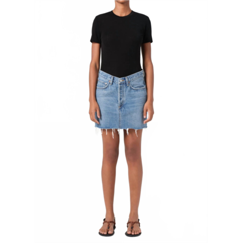 AGOLDE v-waist mini skirt in fairway