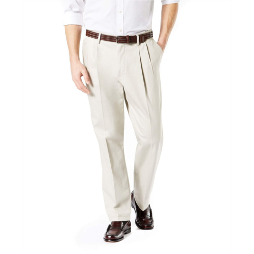 DOCKERS mens signature 2.0 594110000 pants beige pleated classic-fit mcww34