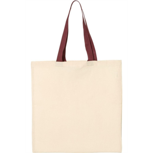 Q-Tees economical tote with contrast-color handles