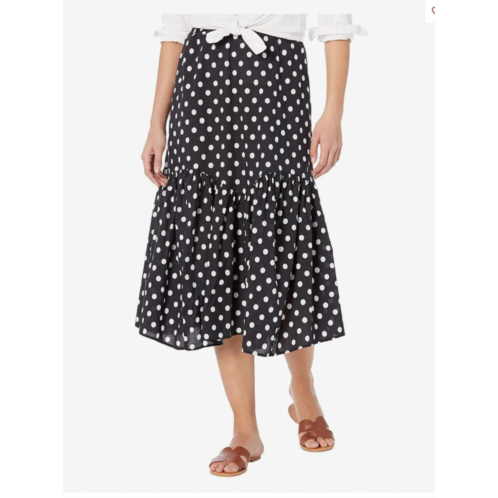 Elliott Lauren polka dot midi skirt in black white