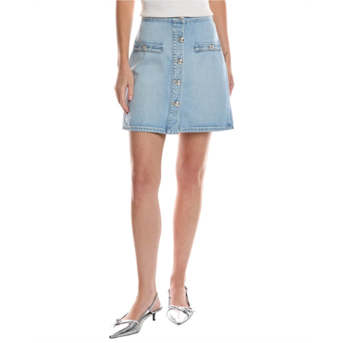 L kris button front mini skirt