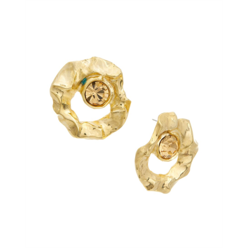 Oscar de la Renta round stud textured earrings