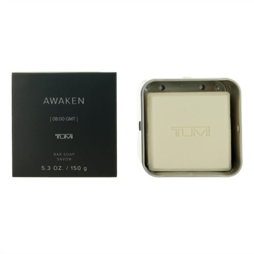 Tumi awaken [08:00 gmt] by 5.3 oz bar soap men with aluminum case.