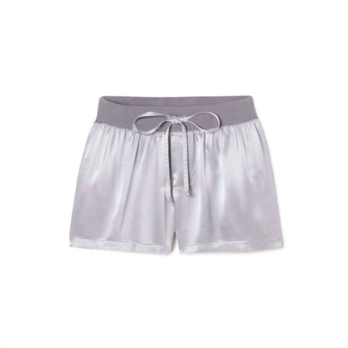 PJ Harlow mikel satin boxer short with draw string in dark silver