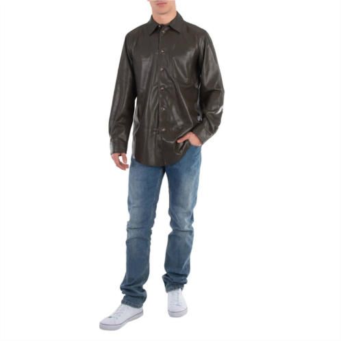 Nanushka soil landis alt-leather shirt