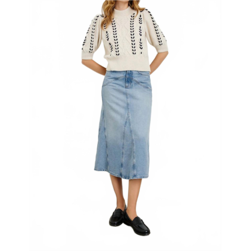 Rails del rey midi skirt in original blue