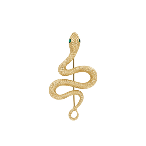 Fossil womens gold-tone stainless steel snake pin brooch
