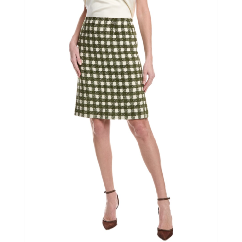 Oscar de la Renta chenille tweed silk-lined wool-blend pencil skirt