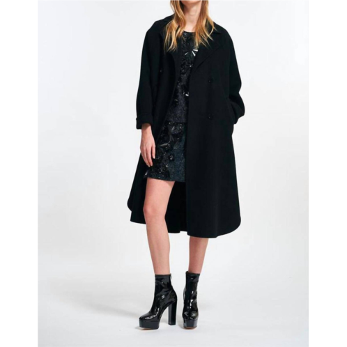 ESSENTIEL ANTWERP eco doublebreasted coat in black