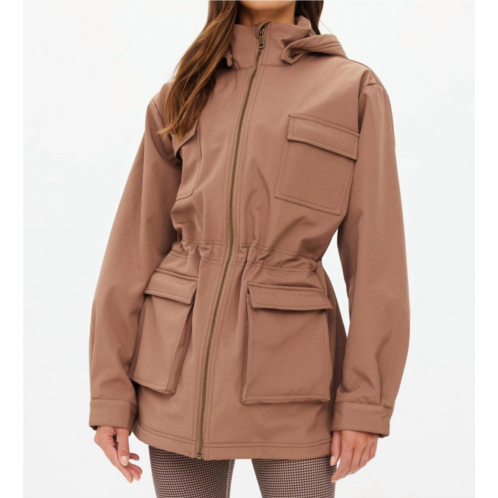 THE UPSIDE freddie fleece lined anorak jacket in brown
