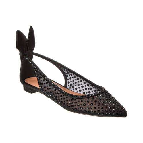 Aquazzura bow tie mesh & satin flat