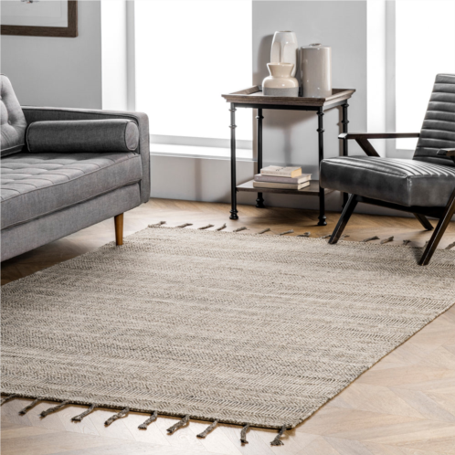 NuLOOM diem geometric cotton tassel area rug