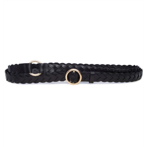 FRAME womens braided o ring wrap belt in noir