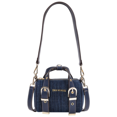 True Religion denim buckle strap mini satchel