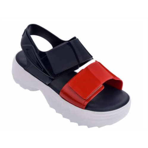 Melissa womens fila sandals in marine red white