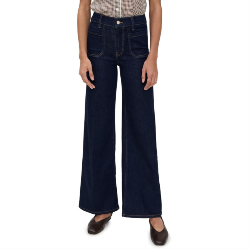 Frame womens le slim palazzo modernist pocket jean rinse