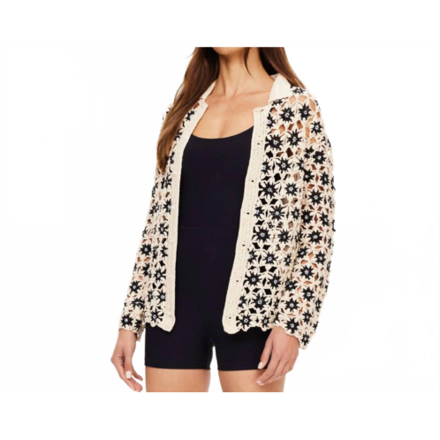 THE UPSIDE luminary malia crochet shirt in cream