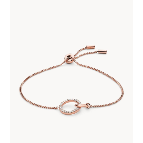 Fossil womens rose gold stainless steel chain bracelet