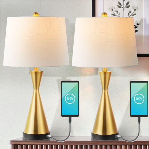 JONATHAN Y colton 26 french country farmhouse iron led table lamp with usb charging port