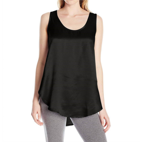 PJ Harlow jackie satin hi-low cami with side slits in black