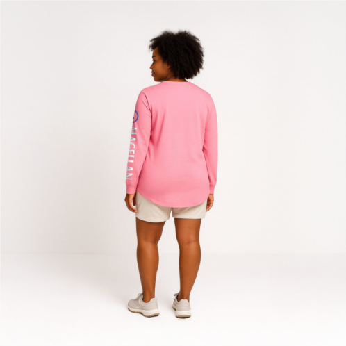 Magellan Outdoors Womens Grotto Falls Plus Size Long Sleeve T-shirt Monument / Clear Sky