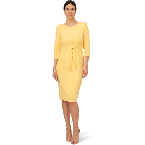 Adrianna Papell Knit Crepe Tie Waist Sheath Dress
